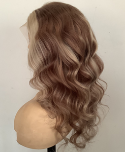 Peluca de <span class=keywords><strong>Cabello</strong></span> Ruso Ondulado <span class=keywords><strong>Balayage</strong></span> Marrón Miel <span class=keywords><strong>Castaño</strong></span> de 20 Pulgadas, 150% de Densidad, con Encaje Transparente 360LaceFrontal, la Más Vendida de Fábrica - Product Image 5