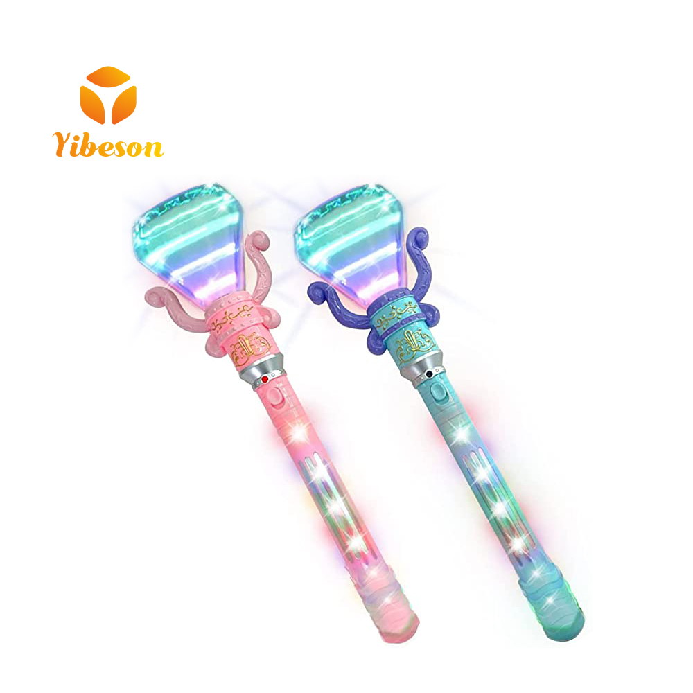Детская вечеринка, Веселая игра, реквизит, синяя розовая ручка, 14 дюймов, вращающаяся мигающая светодиодная подсветка, принцесса, бриллиантовая палочка для девочек