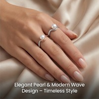 Bague élégante en argent sterling 925 Infinity Design avec zircon cubique Bijoux de mode bicolores en or rose et argent pour femmes