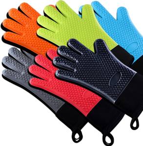 Gants de cuisine professionnels résistants à la chaleur, gants de cuisine en Silicone pour barbecue, Long nid de poule étanche et antidérapant pour la cuisine - Product Image 2
