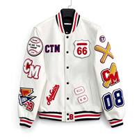 Vestes personnalisées pour hommes, style preppy, chaudes, hiver, manches de baseball, logo, tissu élégant