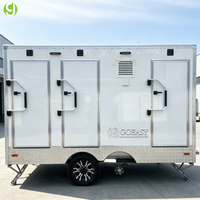 Remorque de douche mobile Goeasy, toilettes publiques portables au design moderne avec une disposition optimisée