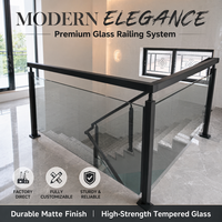 Garde-corps en verre blanc moderne sur mesure, balustrade en verre sans cadre avec main courante en acier inoxydable, résistant à la rouille, pour balcon et villa