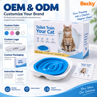 Siège d'apprentissage de la propreté pour chat OEM personnalisé, écologique, bleu, portable, durable, antidérapant, pour l'entraînement des animaux de compagnie