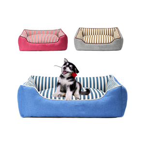 Wasch barer abnehmbarer Bezug Wasserdichtes Leinen Umwelt freundliches Haustier bett für Katzen Quadratisches Hunde bett - Product Image 1