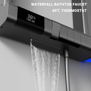 Système de <span class=keywords><strong>douche</strong></span> intelligent moderne avec affichage numérique LED hydroélectrique, mitigeur thermostatique en laiton, panneau de <span class=keywords><strong>douche</strong></span> à touches piano pour salle de bain - Product Image 4