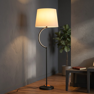 Lámpara de Pie LED de Interior Metálica de 1550 mm, 3000 K (Blanco Cálido), Lumetal, 30000 Horas, IP20, Control por Botón, Alto Brillo, Ra80 - Product Image 1