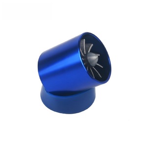 Blauer Aluminium-Auto-Lufteinlassventilator 55mm Einzel-Laufrad Vortex-Turbine mit Gitter - Product Image 1
