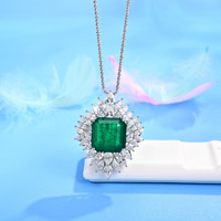 Bijoux de mariage pour femmes brésiliennes avec pierres précieuses de laboratoire : rubis vert Zambie taille princesse et pierres assorties cultivées en laboratoire