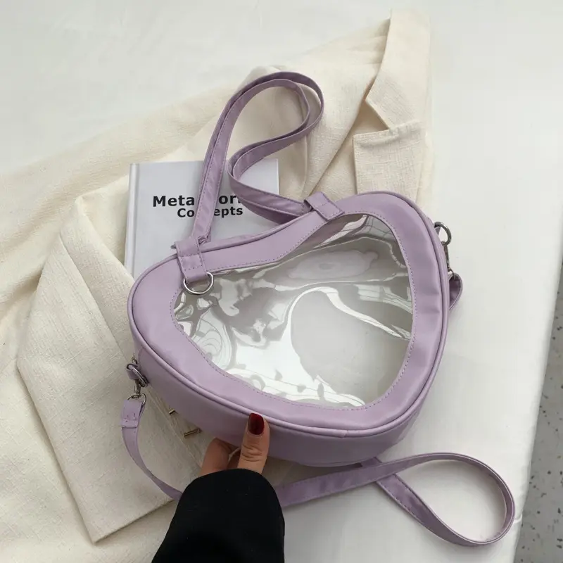 2022 yeni sevimli mini jöle çanta ve çanta çocuklar için çanta küçük kızlar moda el çantası PVC kalp şekli seyahat omuz çantaları
