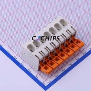 KF206-7.5-7P Spring Terminal Block Through hole Component (THT),P=7.5mm Connector 7.5mm 7P 7 41A - Product Image 1