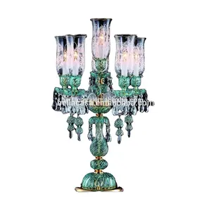 High Level Amber Glass Chandelier K9 Crystal Table Lamp