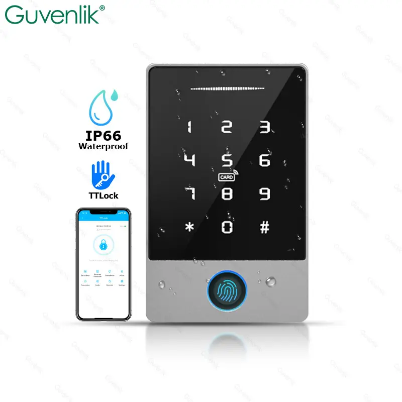 Guvelink ttlock vân tay thẻ RFID cổng sinh trắc học kiểm soát truy cập thời gian hệ thống chấm công