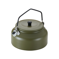 Théière personnalisée 1L portable légère en argent ensemble de cuisine de camping bouilloire à café de camping avec bouilloire