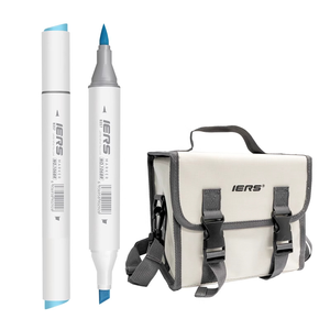 <span class=keywords><strong>Marcadores</strong></span> de Punta Doble Profesionales IERS 106BR, Punta Suave/Biselada, Secado Rápido y a Base de Alcohol para Dibujo y Arquitectura, Embalaje Suelto - Product Image 1
