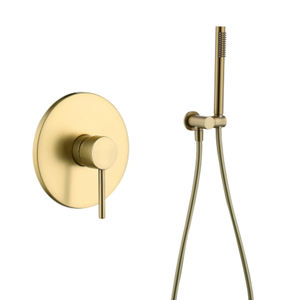 Brass One Function Black Shower Wall Mounted Shower Head Set, Circular Concealed Showerhead Bathroom Faucet - Product Image 2