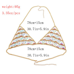 Vestido de verano con diamantes de imitación, bohemio, cadena de cuerpo de lujo, cosido, Sexy, para mujer, <span class=keywords><strong>2022</strong></span> - Product Image 2