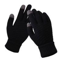 Gants unisexes pour adultes en gros, gants à doigts complets en laine épaisse et chaude, compatibles avec les écrans tactiles