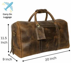 Bolsa de Viaje de Cuero Genuino de Lujo, Impermeable, 35L, Compañera de Viaje con Funcionalidad Premium - Product Image 3