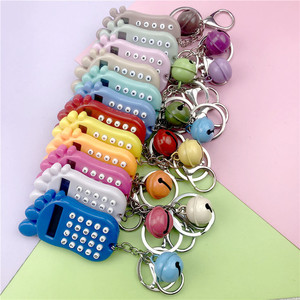 Mini Cute Footprint Calculator 8 Digit Battery Powered Silicone Keychain For Students Gift - Product Image 1