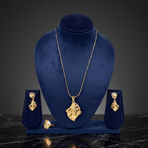 Traditional Premium Brass Pendant Set Exclusive Chapado En Oro Oro Laminado Orthodox Gift for Women's Engagement <b>Wedding</b> Party - Product Image 2