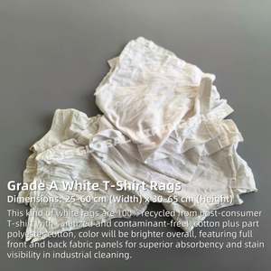 Chiffons en coton blancs pour le nettoyage industriel et en atelier, paquets de 10, 25 et 50 lb - Product Image 2
