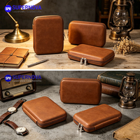 Étui de voyage en similicuir gravable au laser, personnalisable avec logo, cadeau d'entreprise, sac portable en cuir PU et EVA pour organiseur de câbles