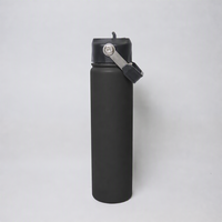 Bouteille d'eau isotherme portable en acier inoxydable pour adulte, 750 ml, anti-fuite, avec paille et poignée, idéale pour la randonnée et le camping