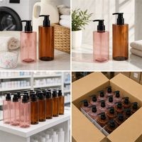 Bouteille en plastique PET écologique de 300 ml et 500 ml, couleur ambre, pour lotion corporelle, shampoing, soin de la peau, sérum, crème pour le visage, crème pour les yeux, utilisation pour les perruques
