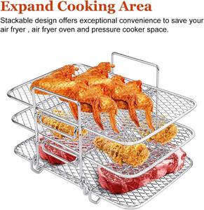 304 Stainless Steel Food-grade Multi-layer Food Dehydrator Display Storage Rack for Air Fryer <b>Accessories</b> - Product Image 4