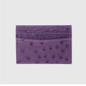 ZENOS Luxury Plain Genuine Ostrich Leather Credit Card Holder Slim Coin <b>Purse</b> Custom Colored Business Card Case - Product Image 3