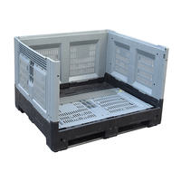Conteneur de palette en plastique pliable empilable empilable de stockage en vrac de fruits de légumes ventilés par hdpe résistant avec la porte