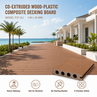 Planches de terrasse en composite WPC solide, résistantes à l'humidité, pour hôtel, spa, piscine, jardin extérieur