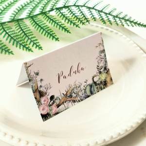 Cartes de <span class=keywords><strong>nom</strong></span> de table et de réception de mariage haut de gamme personnalisées, estampées à chaud, style rose, collection First Love - Product Image 5