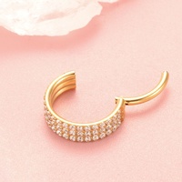 Perhiasan mewah mewah perhiasan tubuh Titanium manset hidung anting Helix tindik tulang rawan Tragus hidung cincin untuk wanita