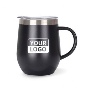 แก้วน้ำรูปไข่แบบมีหูจับ ขนาด 12 ออนซ์ ผนังสองชั้น สแตนเลส เก็บอุณหภูมิ พร้อมโลโก้สั่งทำพิเศษ - Product Image 5