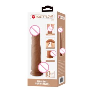 Dildo de Silicona PRETTY LOVE al por Mayor, Fuerte Ventosa, Impermeable, Portátil, Sensación Realista, Textura Clara, Masturbación - Product Image 6