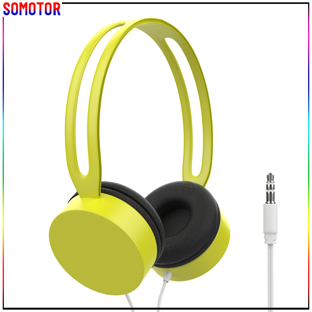 Colorful ABS Material Retractable Over-ear 3.5mm Aux Wired Headphones for Learning Gaming Listening