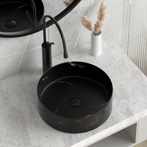 <b>Round</b> Countertop <b>Basin</b> Ceramic Single Hole Easy Cleaning Bathroom Sink - Product Image 1