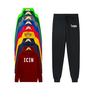 Ensemble sweat-shirt et pantalon de survêtement unisexe en molleton, coupe oversize, personnalisable, grandes tailles pour hommes, impression numérique, respectueux de l'environnement, pour l'automne - Product Image 1