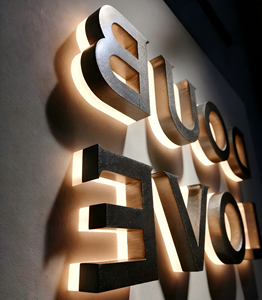 Custom Led Sign Stainless Steel Led Letters Luminous <b>Wall</b> <b>logo</b> Led Backlit Sign - Product Image 2