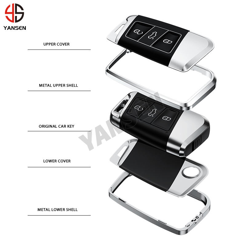 Custodia Chiave Keyless + TAG Blu Per VW Passat B8 Arteon Skoda - Foto 7