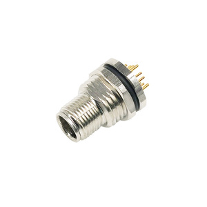 M12 nam phía trước khóa kết nối chèn 8 pin IP67 IP68 kim loại chủ đề x Mã phích cắm - Product Image 1
