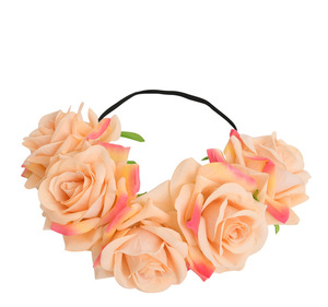<span class=keywords><strong>Couronne</strong></span> de fleurs de rose la plus récente, serre-tête floral en velours pour femmes et filles, <span class=keywords><strong>couronne</strong></span> de <span class=keywords><strong>cheveux</strong></span> artificielle en roses rouges avec bandeau - Product Image 5