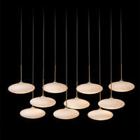 Lustre linéaire en verre en forme de nuage nordique pour salle à manger, moderne, rectangulaire, réglable en hauteur, simple, en verre globe