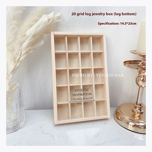 Boîte de rangement pour bijoux en bois massif de style japonais, 20 compartiments, anti-poussière, organisateur de bureau, étui portable pour accessoires de salon de beauté - Product Image 1