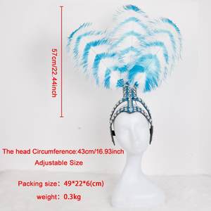 أغطية رأس طويلة ملونة بالريش للنساء البالغات للحفلات والكرنفالات والعروض المسرحية - Product Image 6