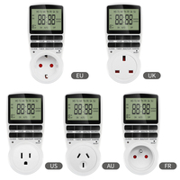 Enchufe programable digital 24/7 con programación aleatoria y de verano, enchufe EU US FR UK AU, 230V 50HZ