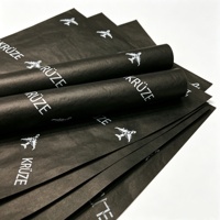 Papier de soie noir fin personnalisé en gros pour vêtements et emballages cadeaux, rouleau de papier de soie imprimé avec logo personnalisé disponible