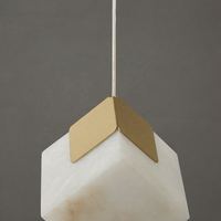 Lampe suspendue LED en marbre naturel pour salon, ligne Alabaster, petite taille